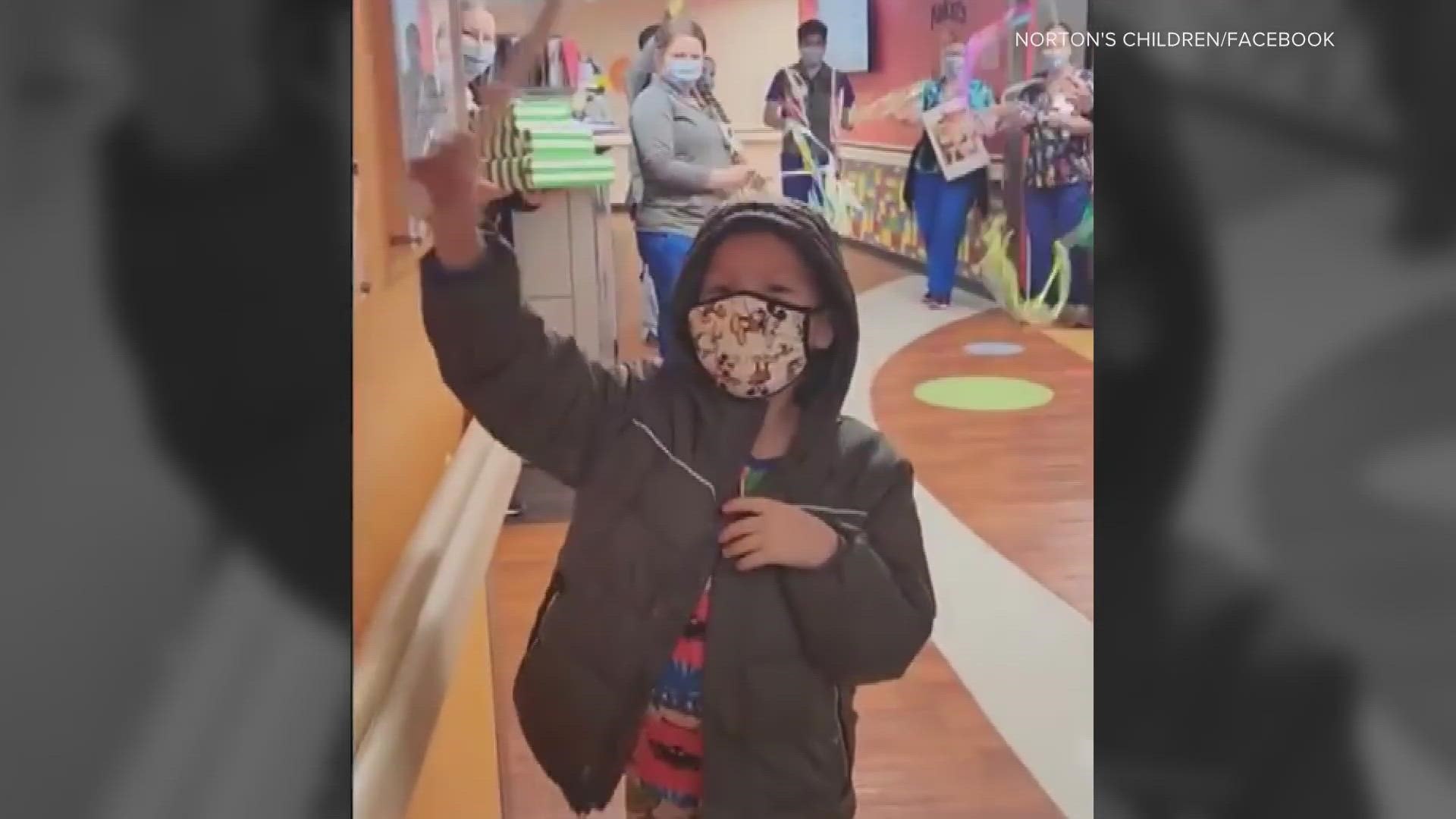Aiden, 10, was diagnosed with T-cell Lymphoma last September, three days after his birthday.