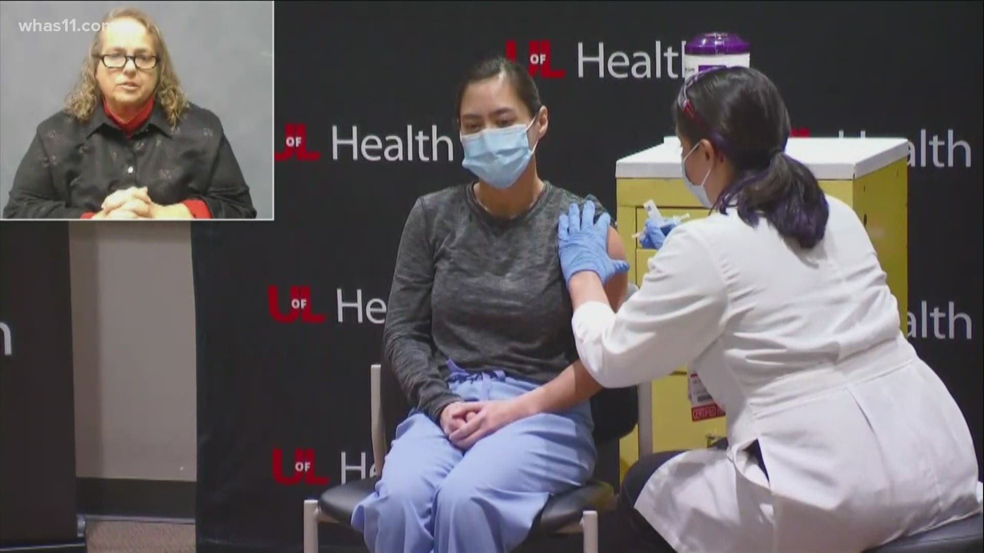 Within an hour of the vaccine's arrival, the first doses were given to five of UofL's doctors and nurses.