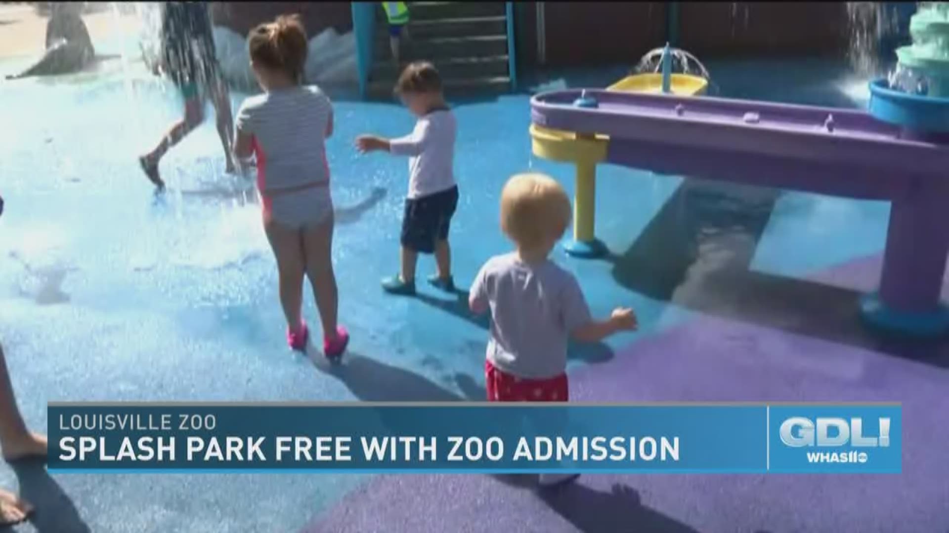 The Splash Park at the Louisville Zoo is free with admission. The Louisville Zoo is located at  1100 Trevilian Way in Louisville, KY. For more information, go to LouisvilleZoo.org or call 502-459-2181.