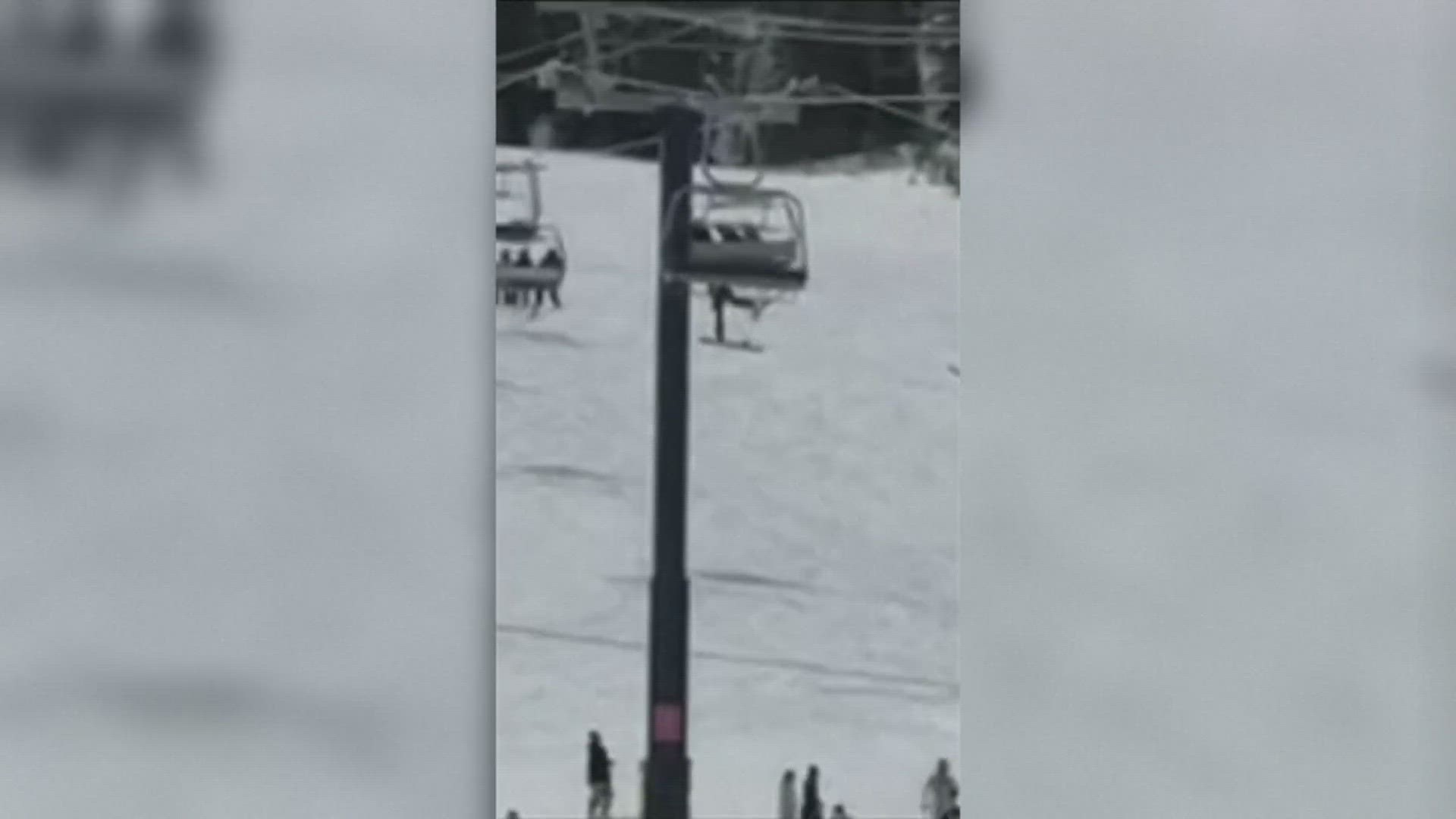 VIDEO: Teen snowboarder in California slips out of chair lift, falls to  ground