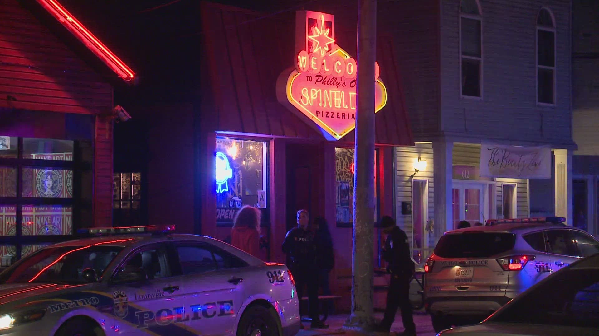 A man who had been shot showed up at Spinelli's on Baxter Avenue Tuesday morning.