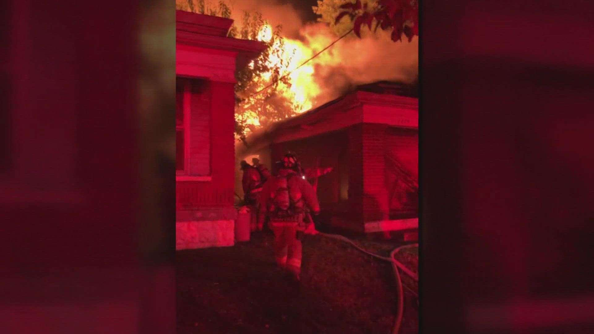 Louisville Fire said the fire was reported on Magazine Street around 10 p.m. Thursday. The department said nobody was inside the house and no injuries were reported.