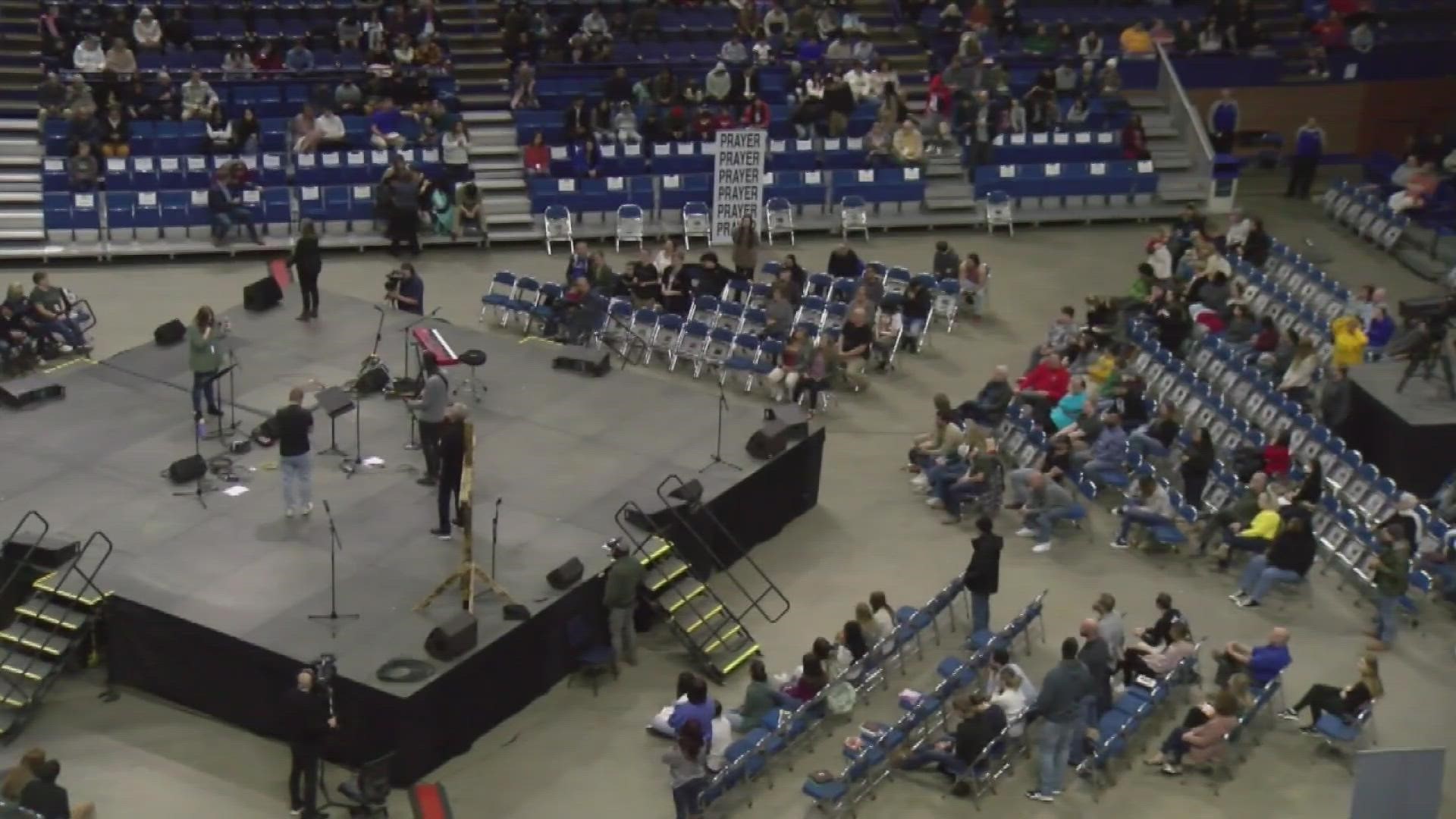 After the revival ended at Asbury, hundreds gathered at Rupp Arena for a continuation of the event. Some traveled from as far as Florida to take part.