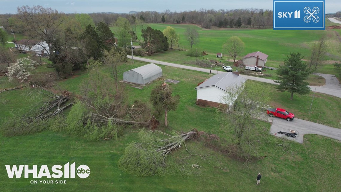 Drone footage Confirmed tornado ripped through Meade County, Kentucky