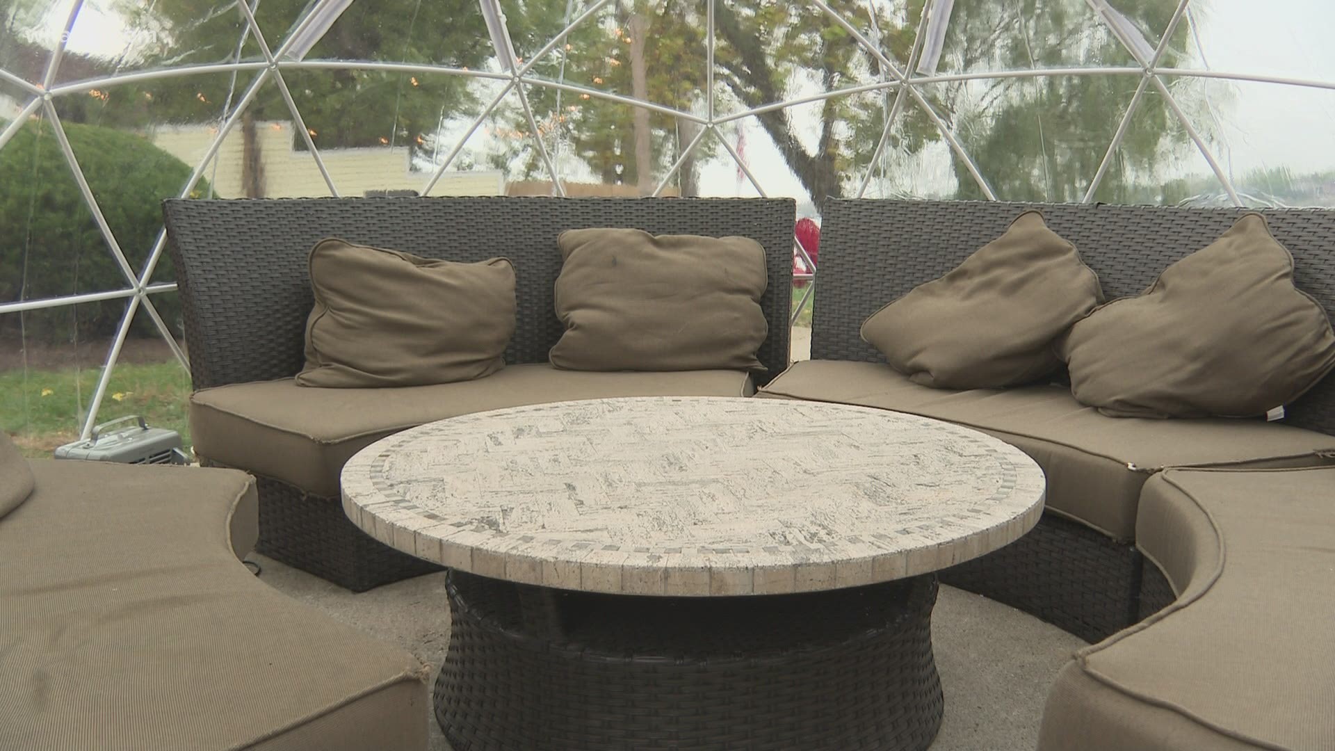 Captain's Quarters has added igloos to their outdoor dining area for people to continue to eat outside as it gets colder.