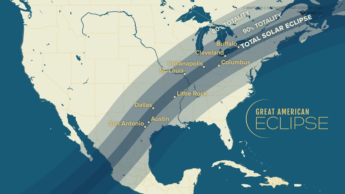 Will you be able to the solar eclipse on Monday? Check your location here
