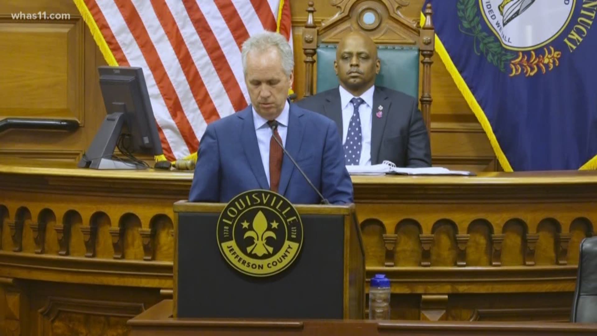 From libraries to swimming pools, street paving and police, Louisville Mayor Greg Fischer outlined his proposed cuts to close a $35 million budget shortfall.