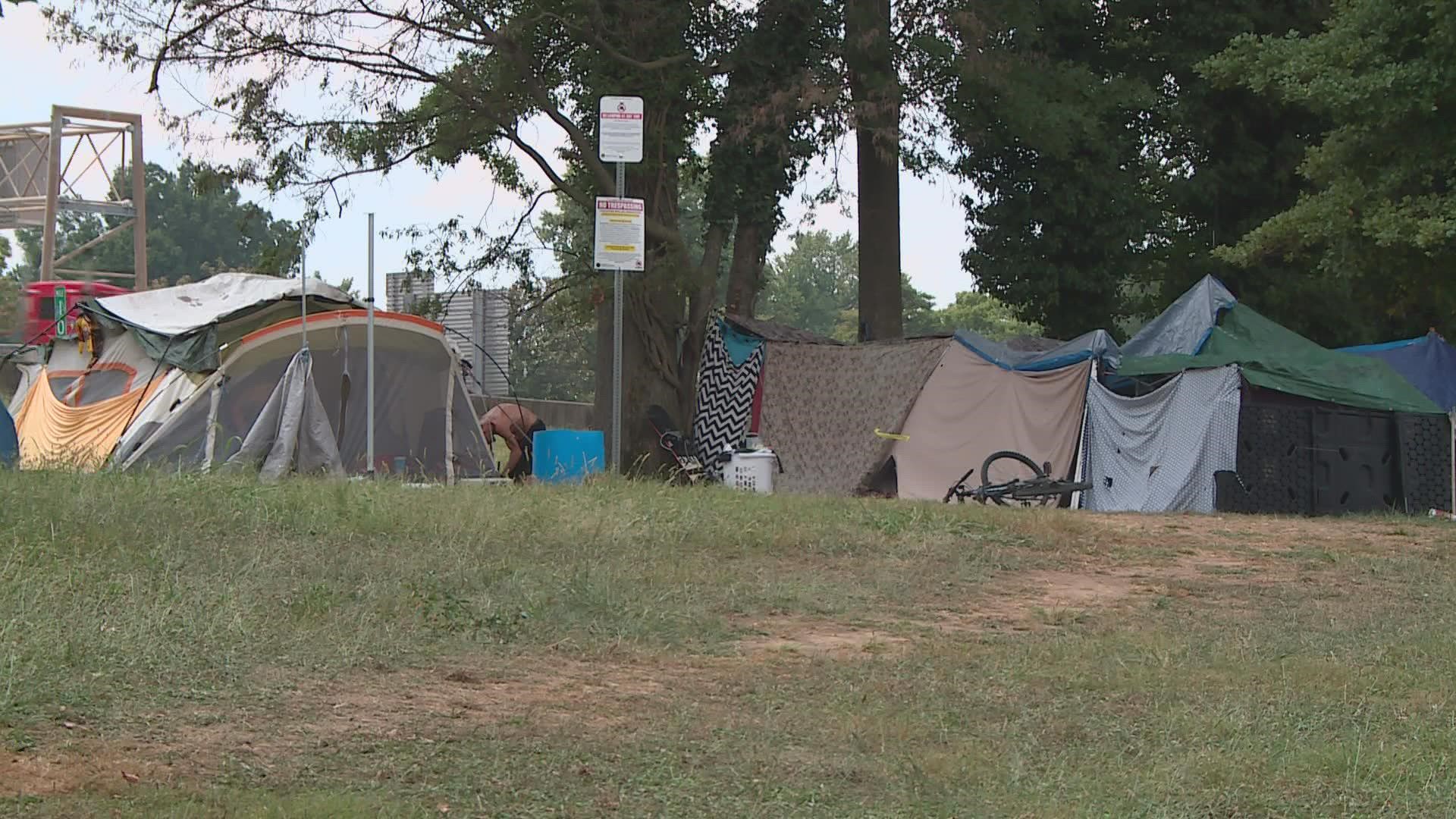 The city gave their first 24 hour clearing notice after resuming risk assessments for those living in homeless camps.