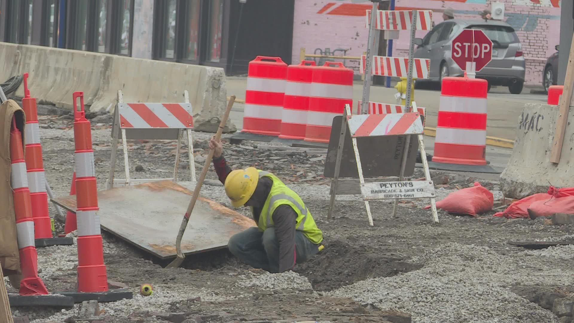 The work is apart of the city's $5.5 million Main Street Revitalization Project.