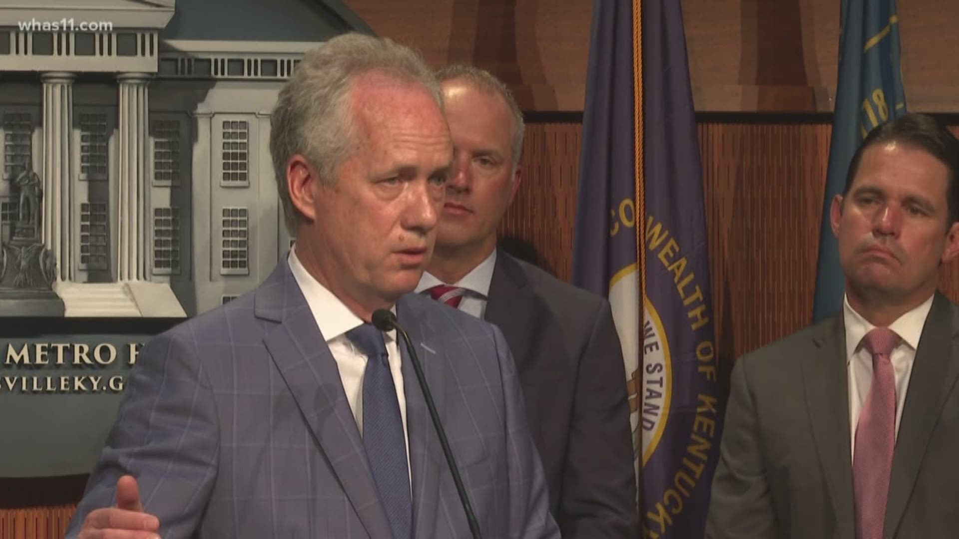 Mayor Greg Fischer said donations from Papa John's and NFL player Jamon Brown will be used for the alternatives to Louisville's four public pools.