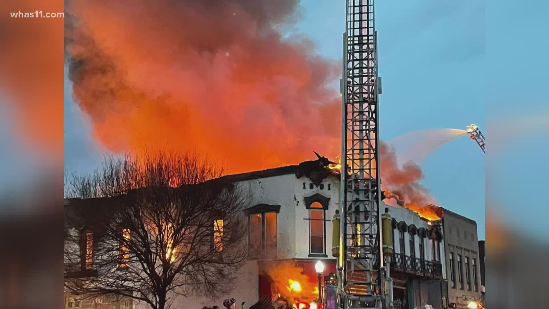 A historic building in downtown Carrollton, Kentucky burned overnight. Two gift store businesses were destroyed in the fire--the building dates back to the 1800s.