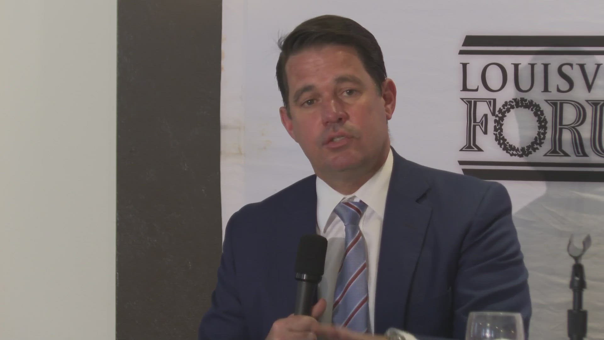 Dr. Marty Pollio was the featured guest at this month's Louisville Forum taking questions from guests.