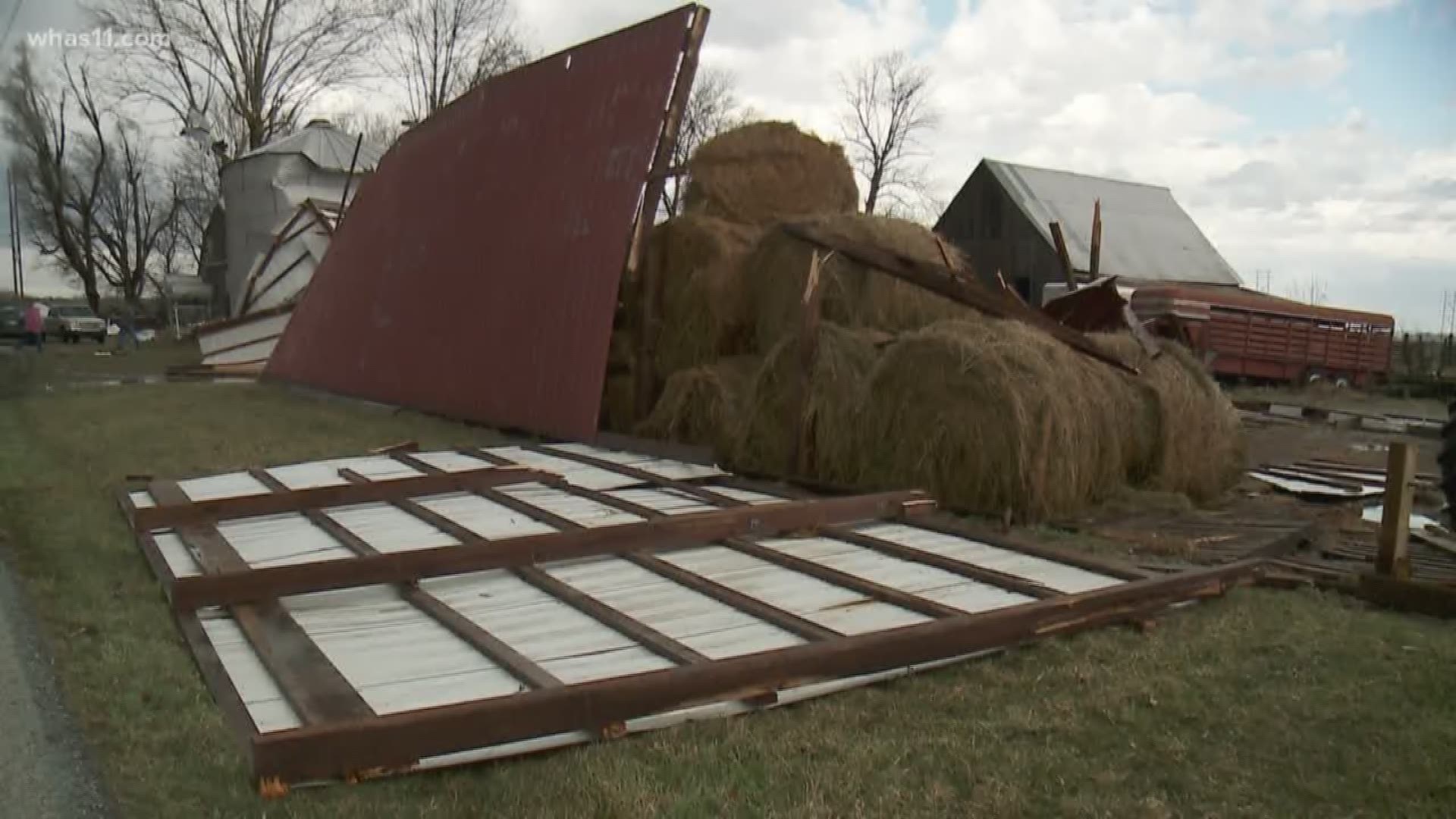 The winds in Seymour reached 94 miles per hour at one point, destroying a family's barn and forcing them to move their cattle.