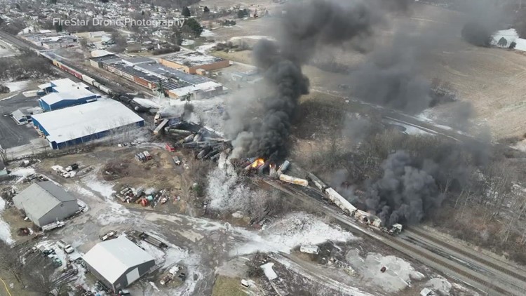Officials warn of possible explosion following Ohio train derailment