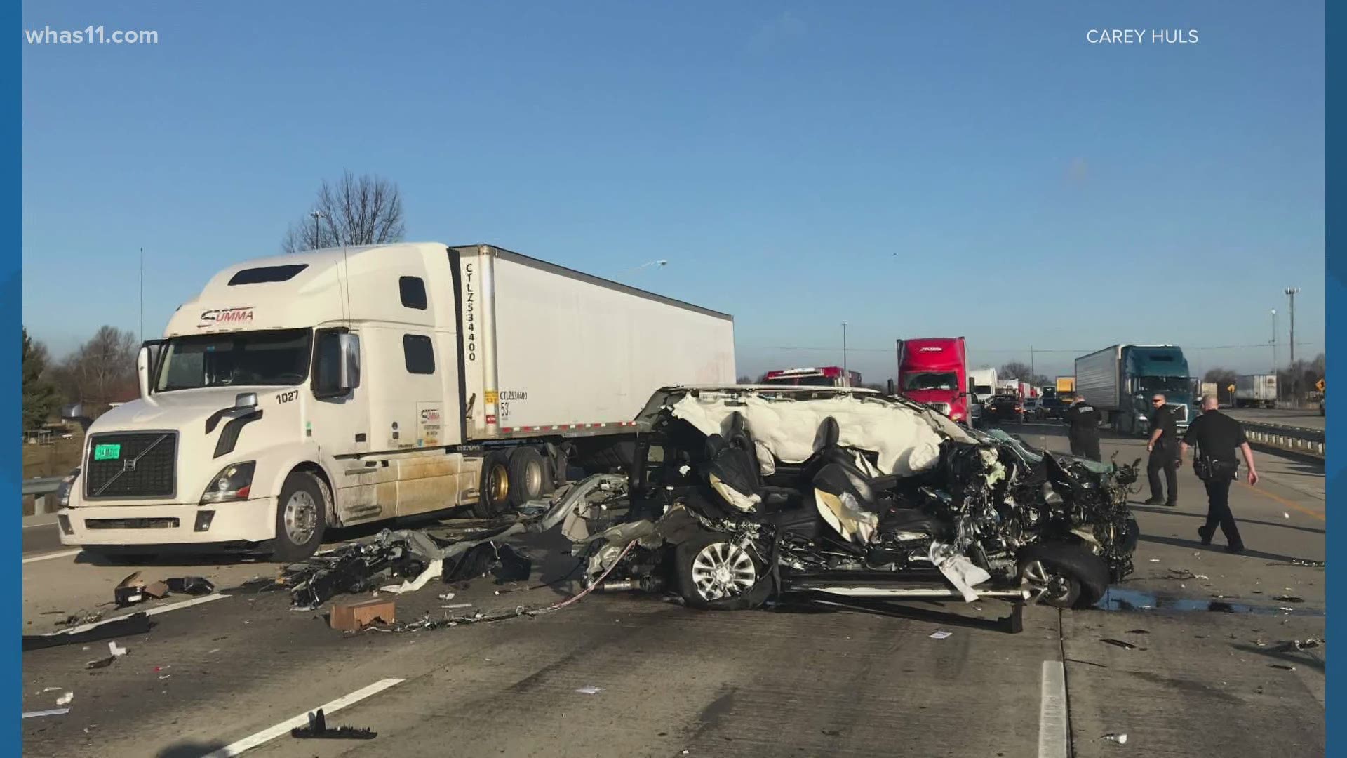 The woman, who was entering the interstate, may have been distracted when she slammed into the rear of a tractor trailer on Jan. 21.