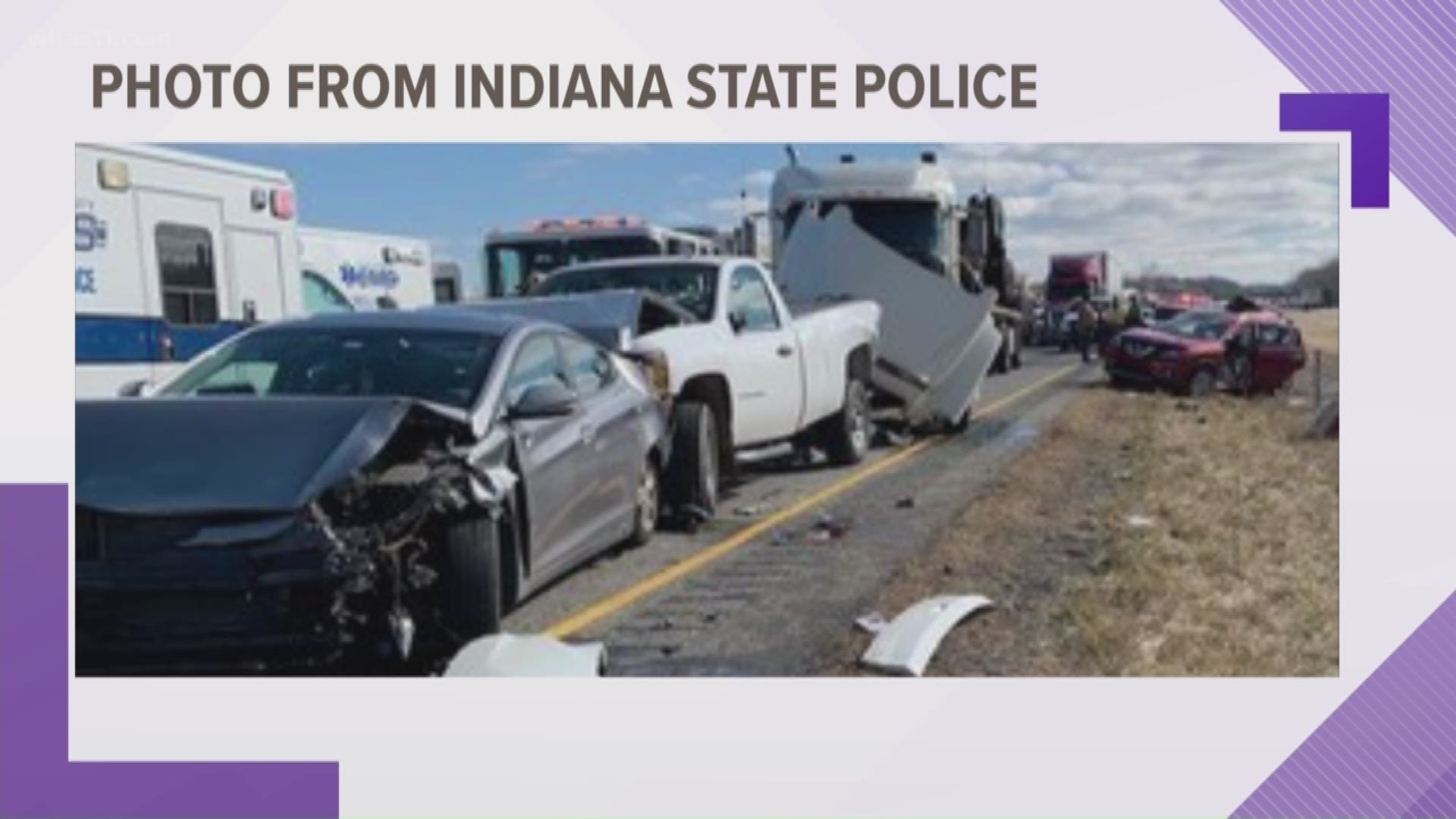 Two people have been arrested after a series of crashes that happened Friday on Interstate 65 near Scottsburg.