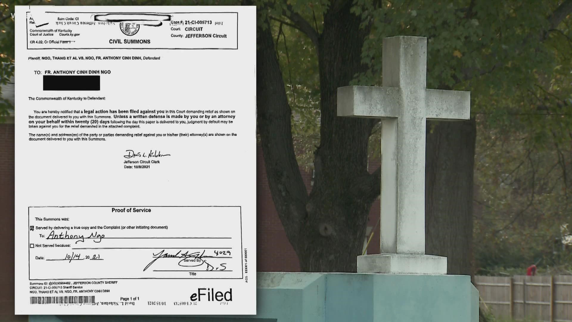 A civil lawsuit alleges Father Anthony Ngo, pastor at St. John Vianney, wrongfully used church money.