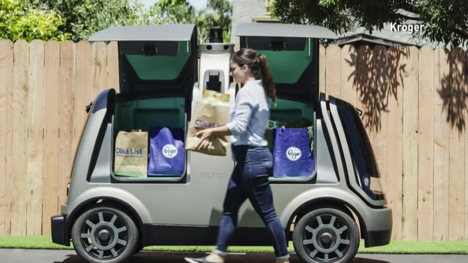 Kroger Co. is stepping up its string of high-tech advancements by launching home delivery of groceries using driverless delivery vehicles today.