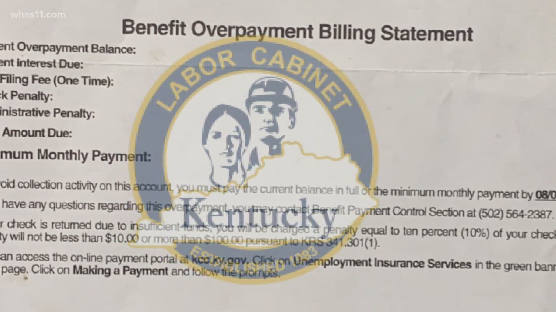 It's a bill from the state demanding they return thousands of dollars in unemployment benefits.