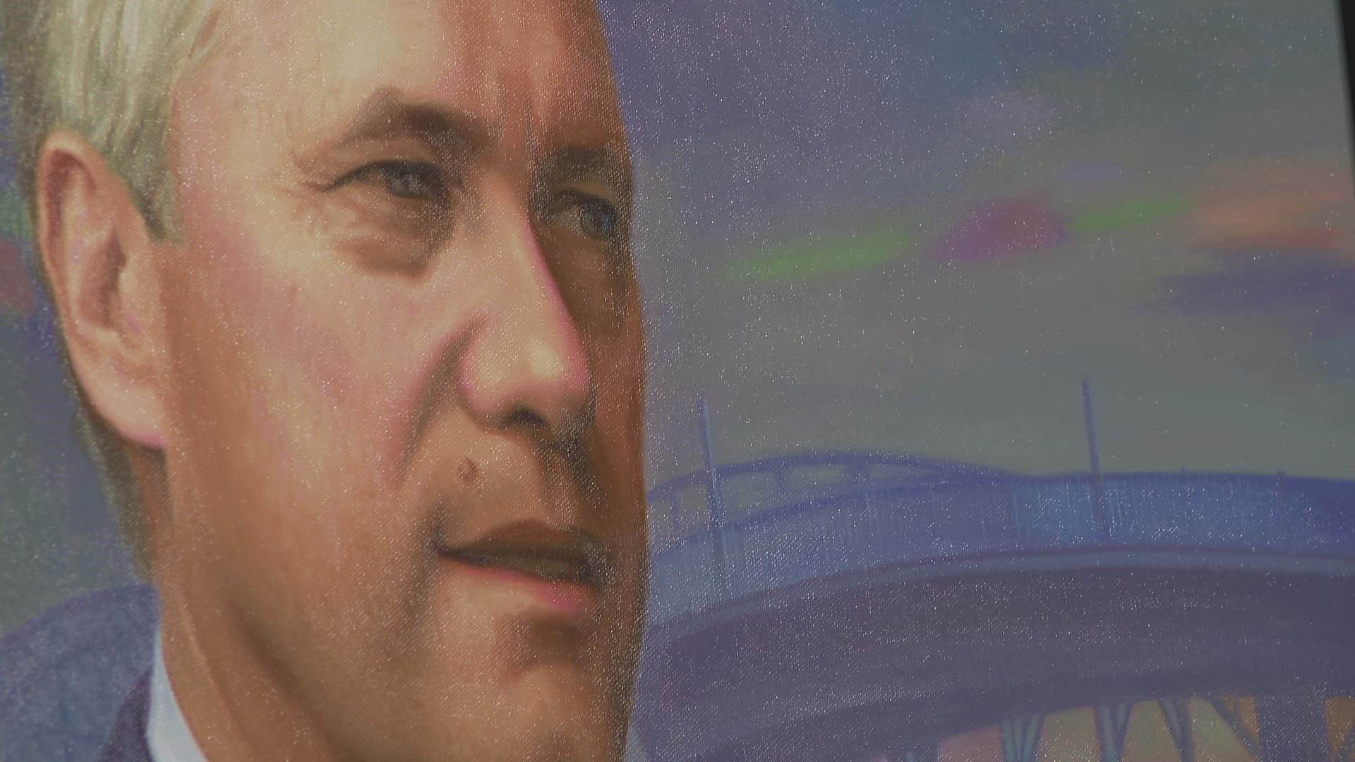 The Louisville mayor's portrait took two years to complete and will be housed in the Mayor's Gallery at Metro Hall.