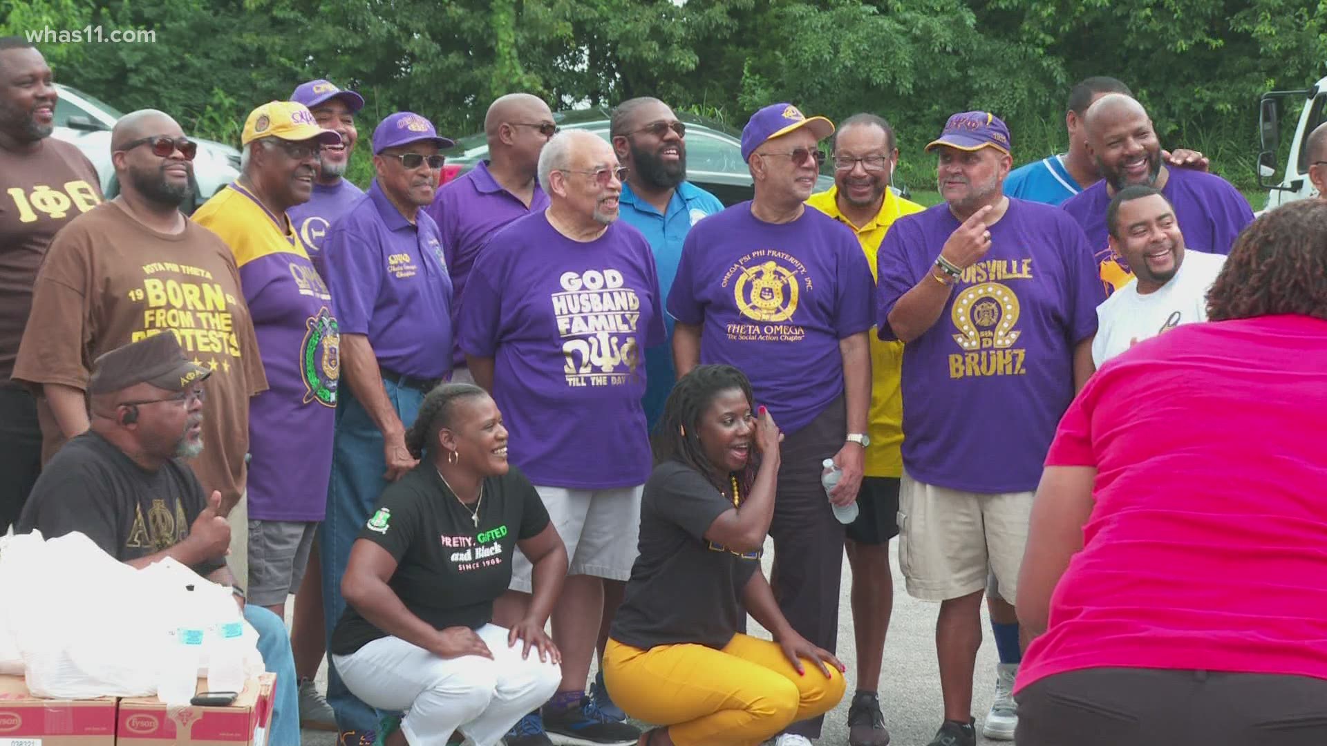 Volunteers from the National Pan-Hellenic Council delivered fresh fruits, veggies and frozen meat to the community as part of Juneteenth services.