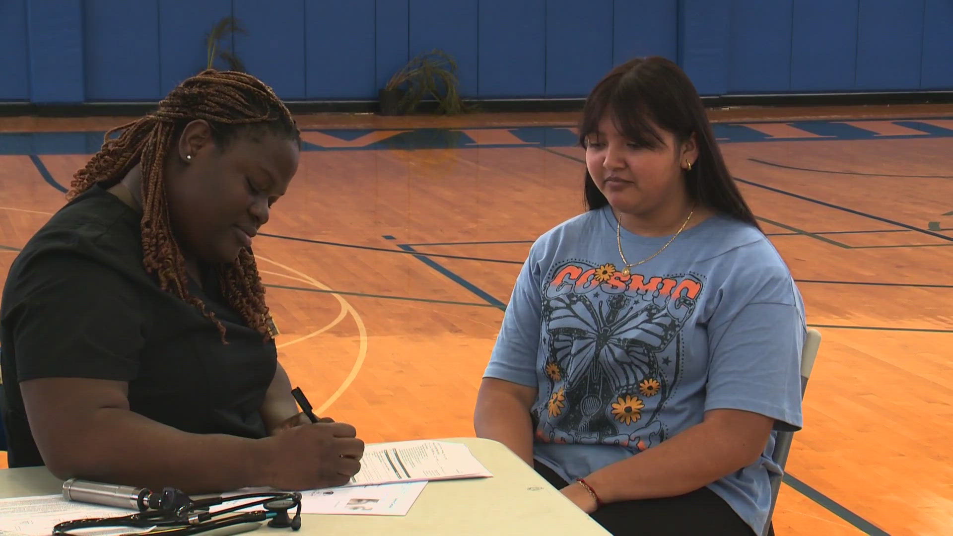 The district provided free physicals for students ahead of the upcoming school year.