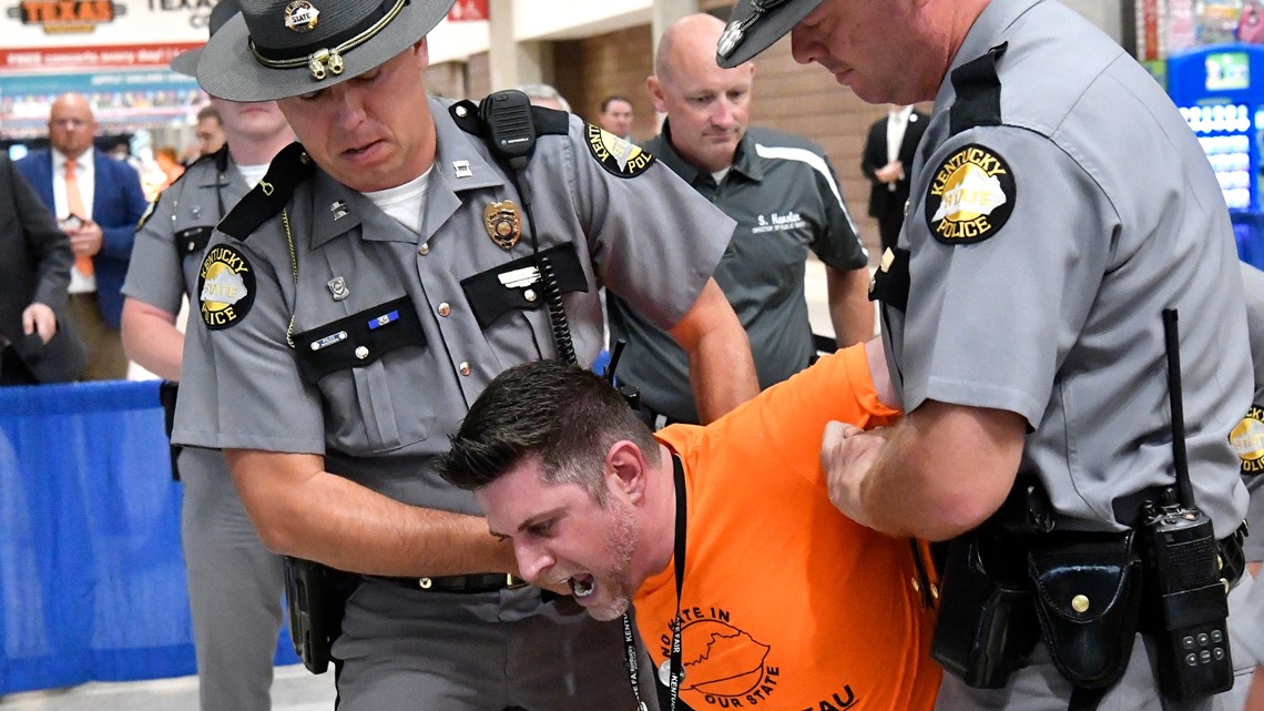 Fairness Campaign director arrested during Kentucky Farm Bureau ham
