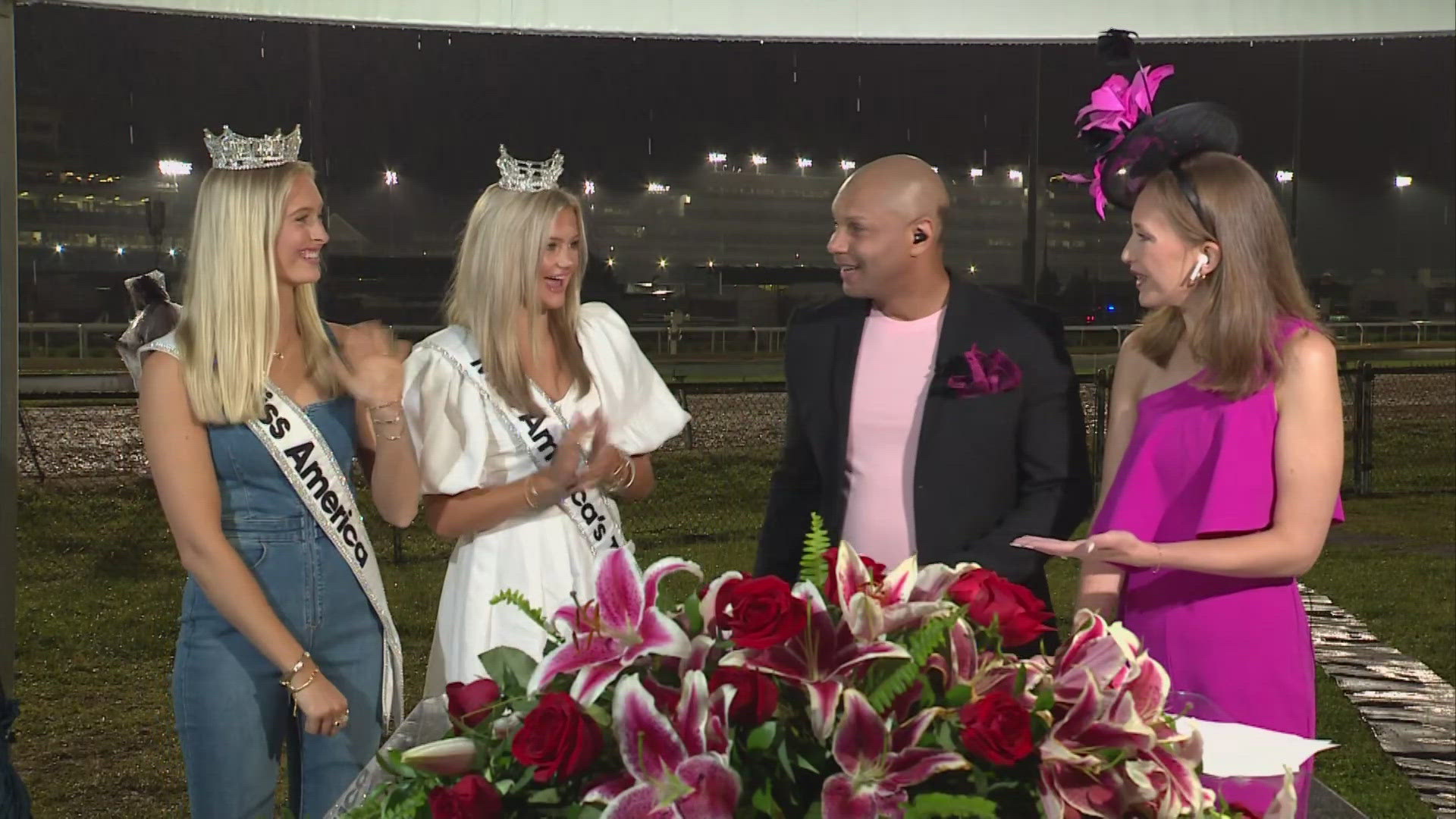 WHAS11 interviews Miss America Madison Marsh and Miss America's Teen Hanley House at Churchill Downs.