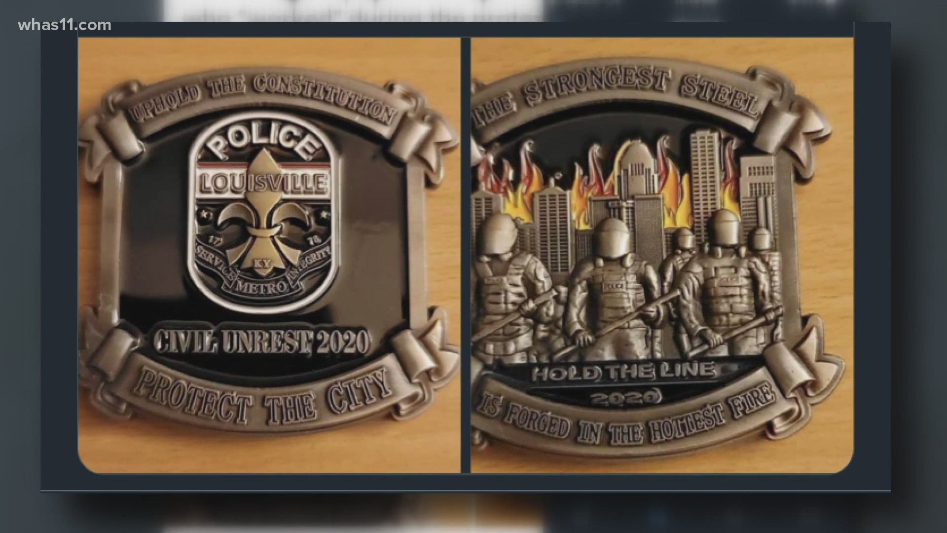 Pictures of challenge coins portraying Louisville Metro Police Officers and this summer's protests are circulating the internet and it's sparking backlash.