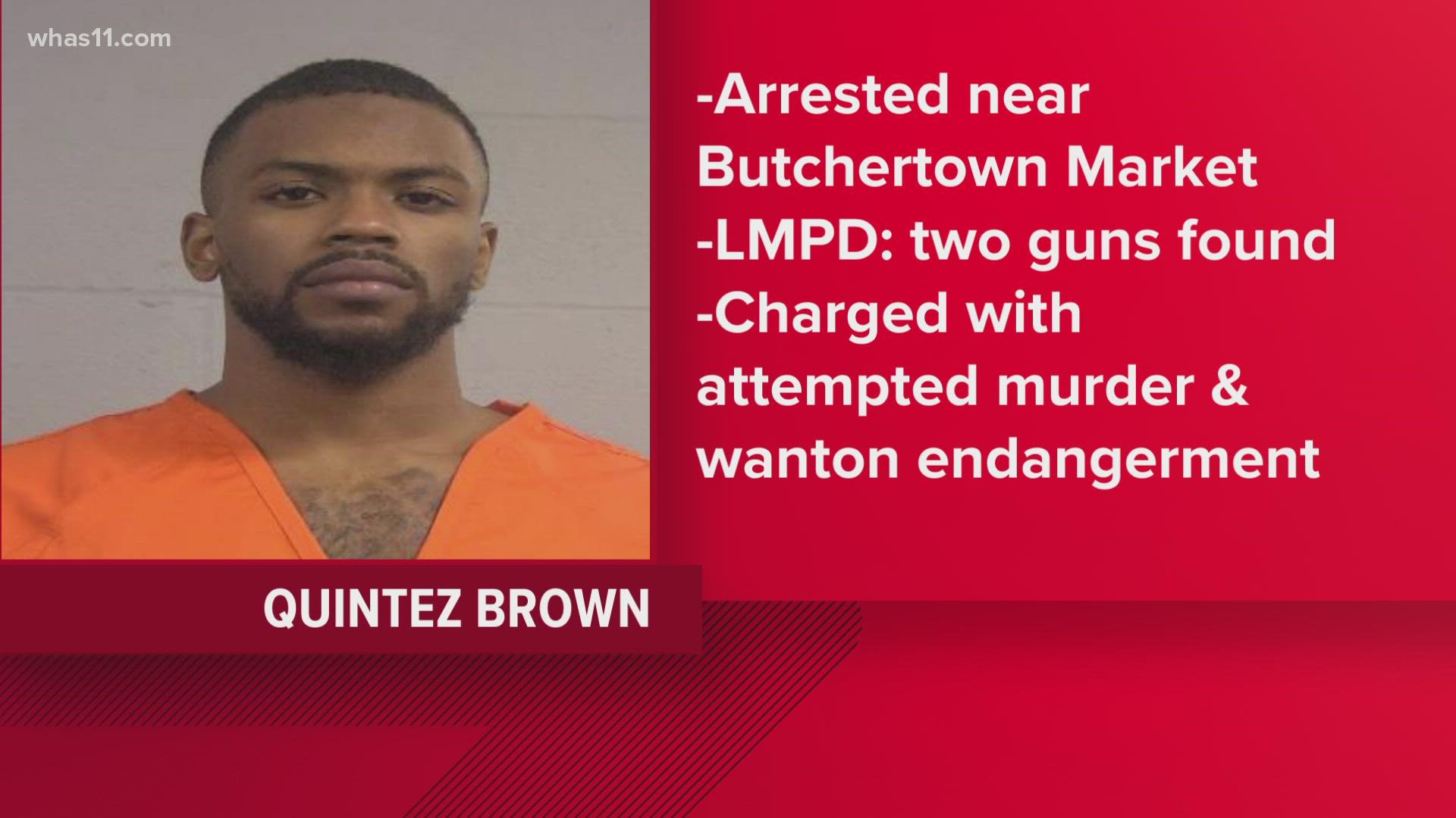Brown was taken into custody shortly after he allegedly fired shots into Democratic candidate Craig Greensberg's office on Tuesday, according to Louisville police.