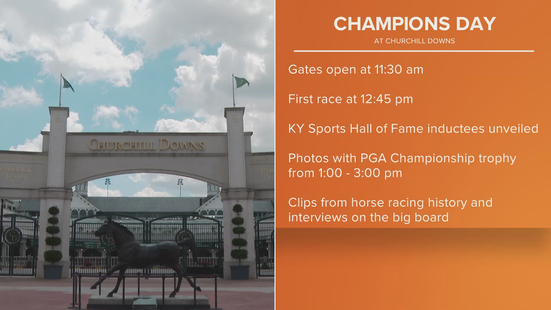 Gates open at 11:30 a.m. on Wednesday after the first race begins at 12:45 p.m.