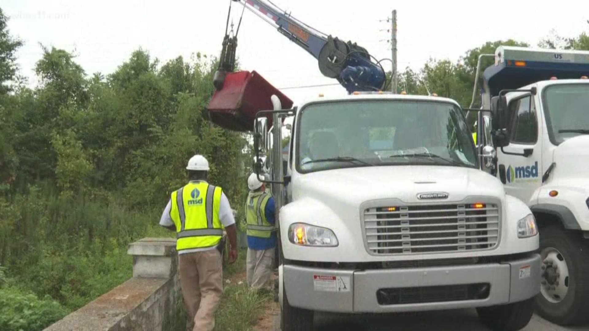 Crews had to bring in a special truck after items were dumped illegally in Goose Creek.