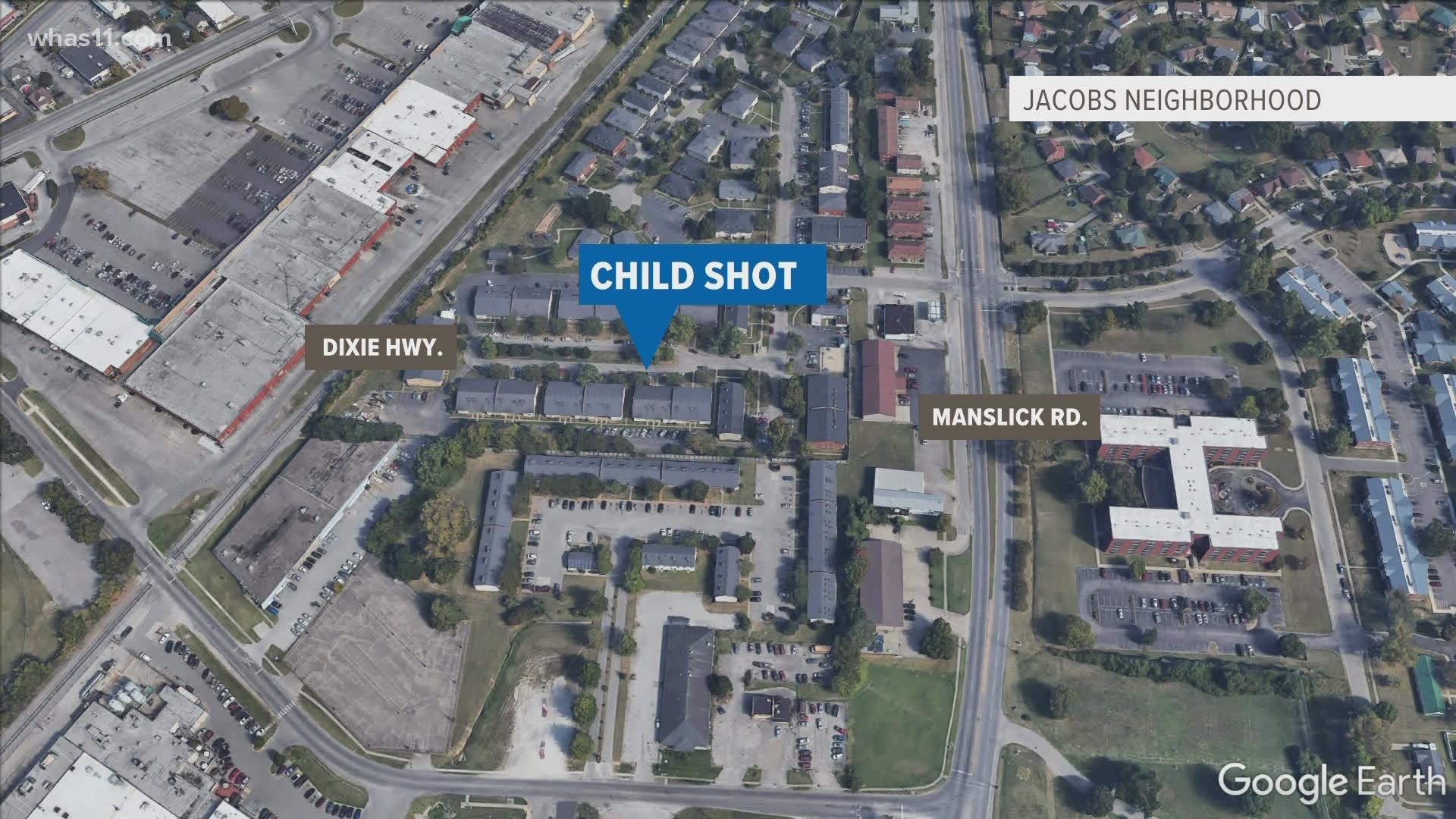 A child was shot Wednesday evening on Carl Court. The child's condition is unknown.