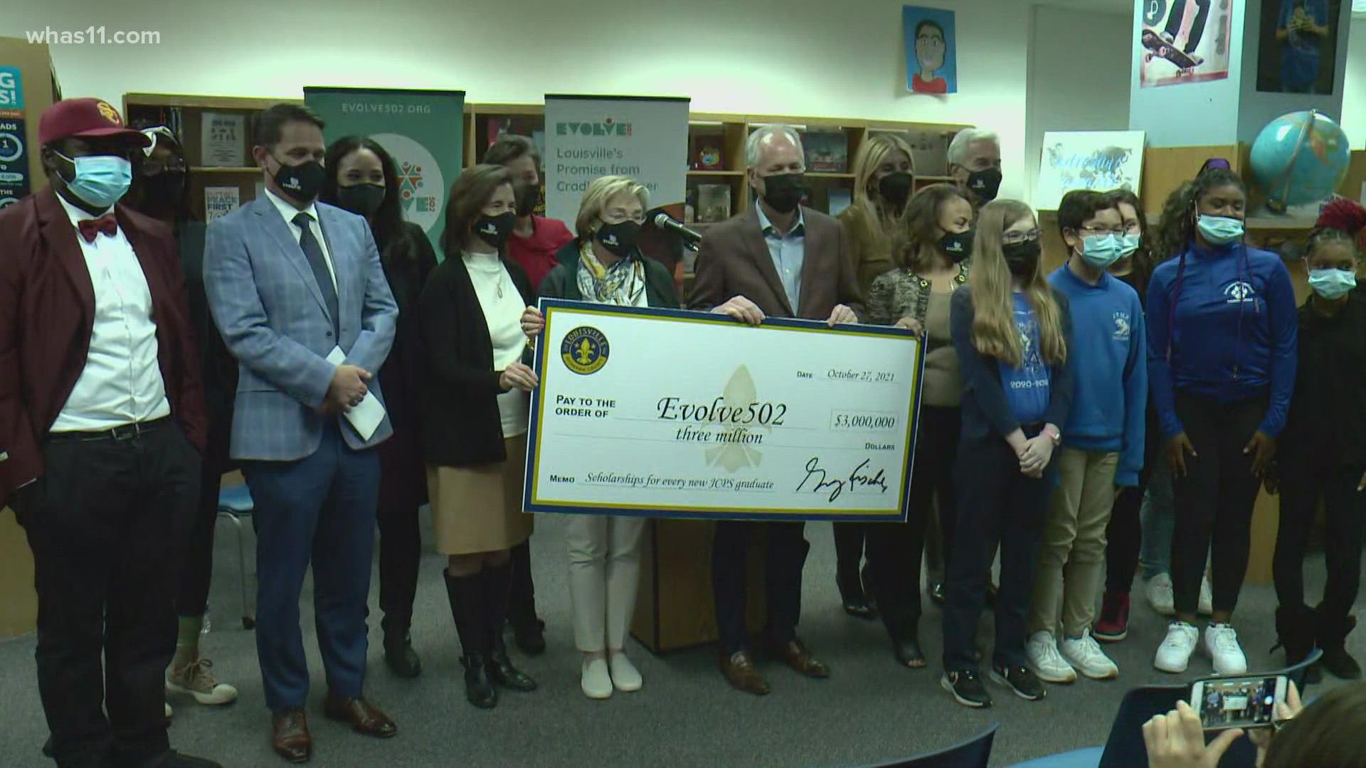 Evolve502, a scholarship that allows eligible students to begin studies tuition-free at any Kentucky Community and Technical college, secured a $20 million donation.