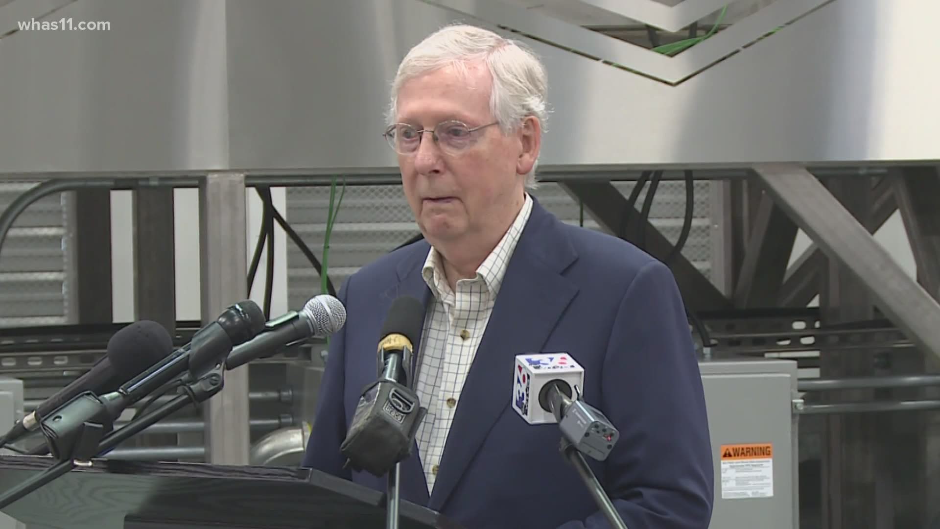 While in Georgetown, Sen. McConnell discusses a number of topics including protests in Louisville and the upcoming Kentucky Derby.