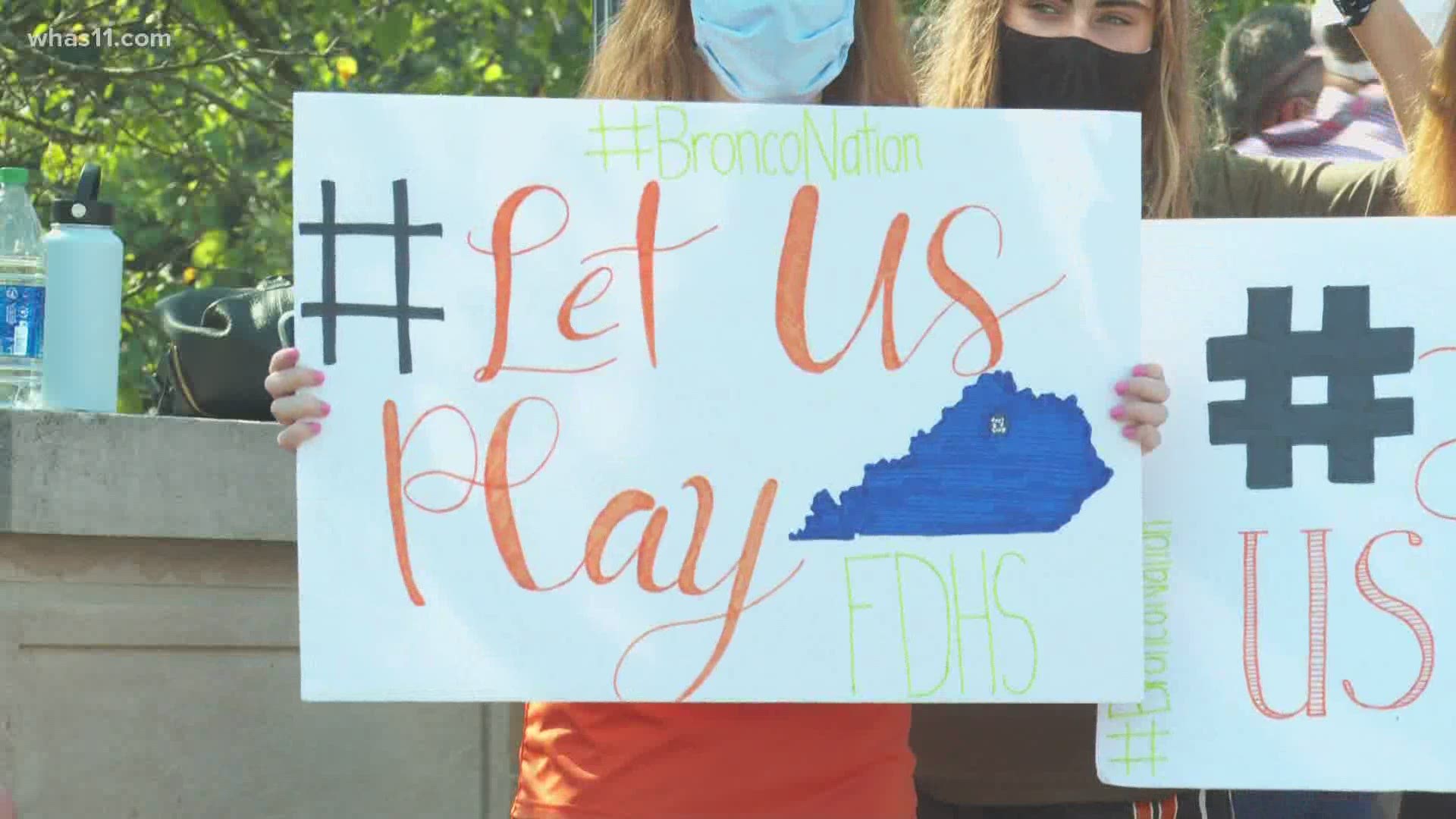 There were more than 100 students, parents and coaches in Frankfort hoping to send the governor and other state and local leaders a message.