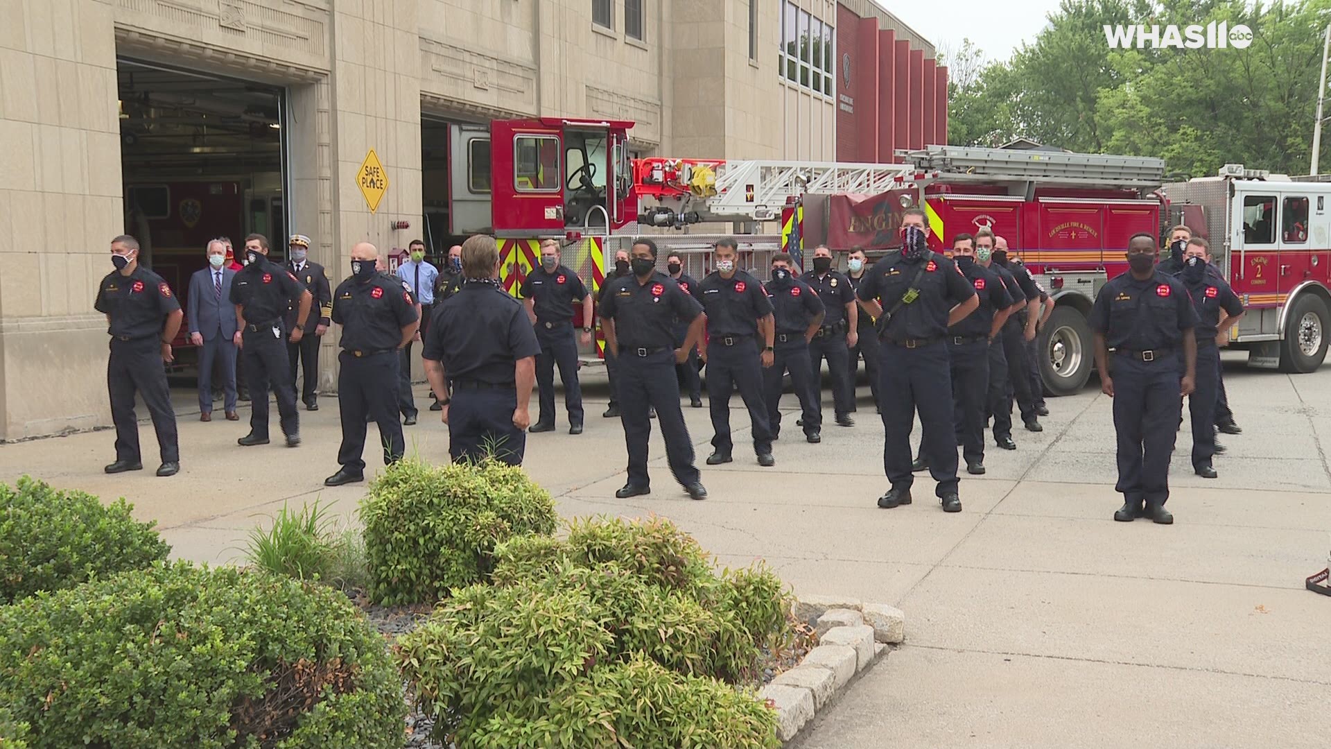 Firefighters with LFD held a moment of silence to honor the memory of first responders who lost their lives in the terrorist attacks on Sept. 11, 2001.