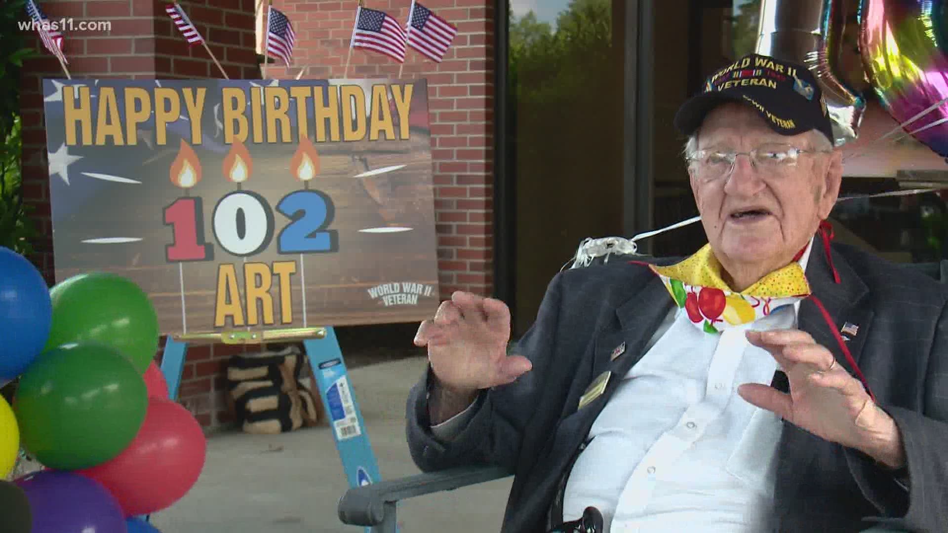 Family and friends of a World War II veteran Art made his birthday party one to remember while following all the COVID-19 coronavirus safety guidelines.