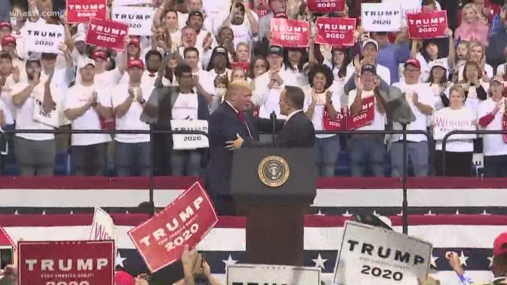 President Trump was here for his friend and political ally and even joked about his close relationship with Governor Bevin.