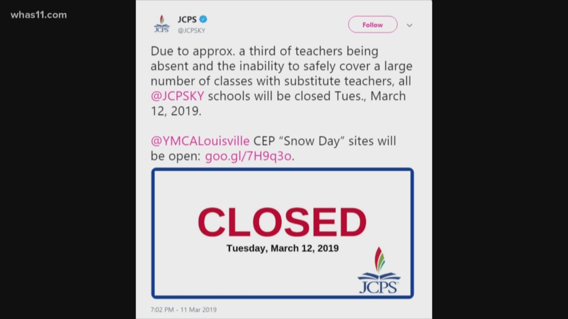 The district is closed for the fourth time in almost two weeks due to sick-outs.