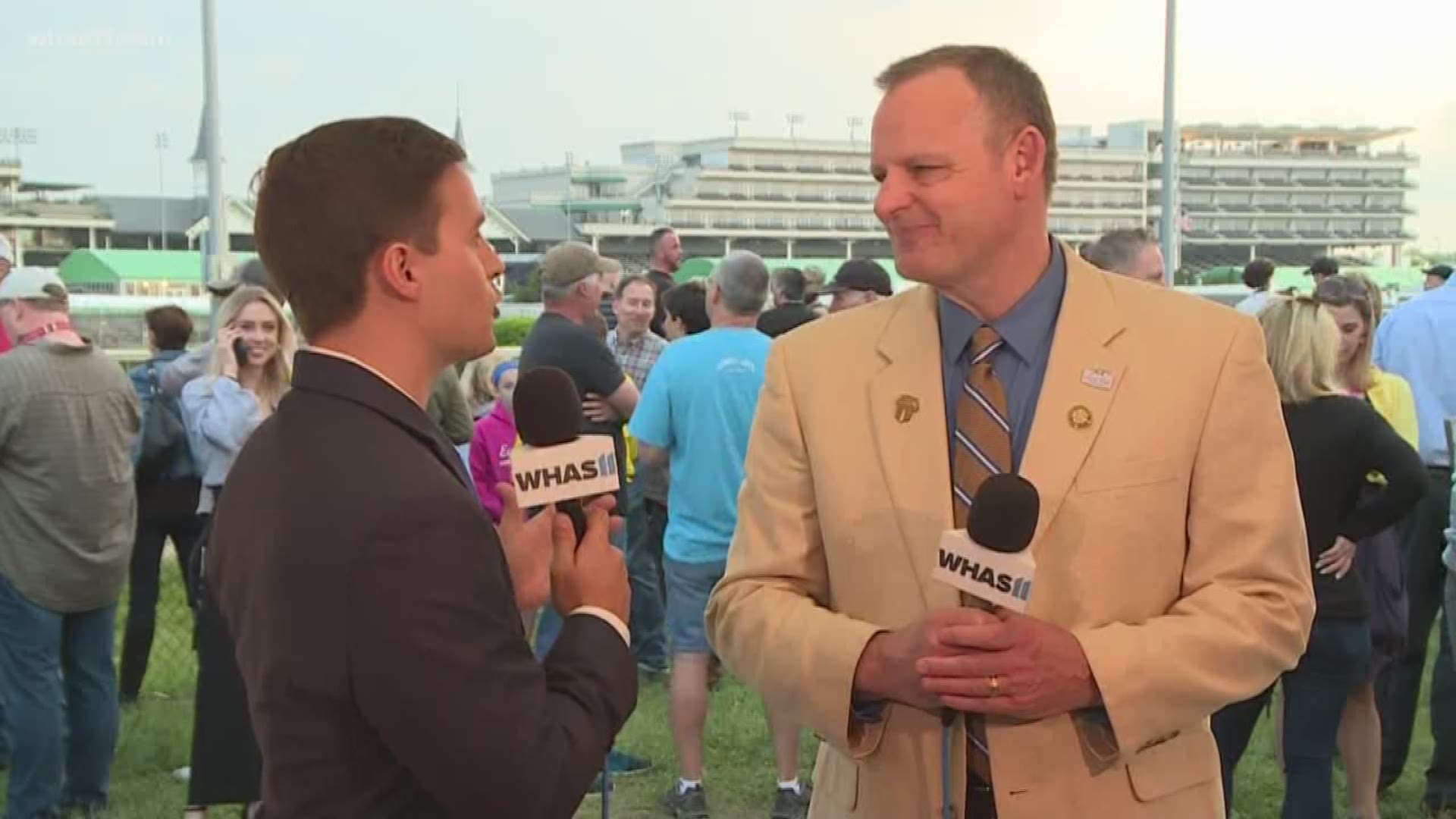 Daniel chats with President Armstrong of the Kentucky Derby Museum