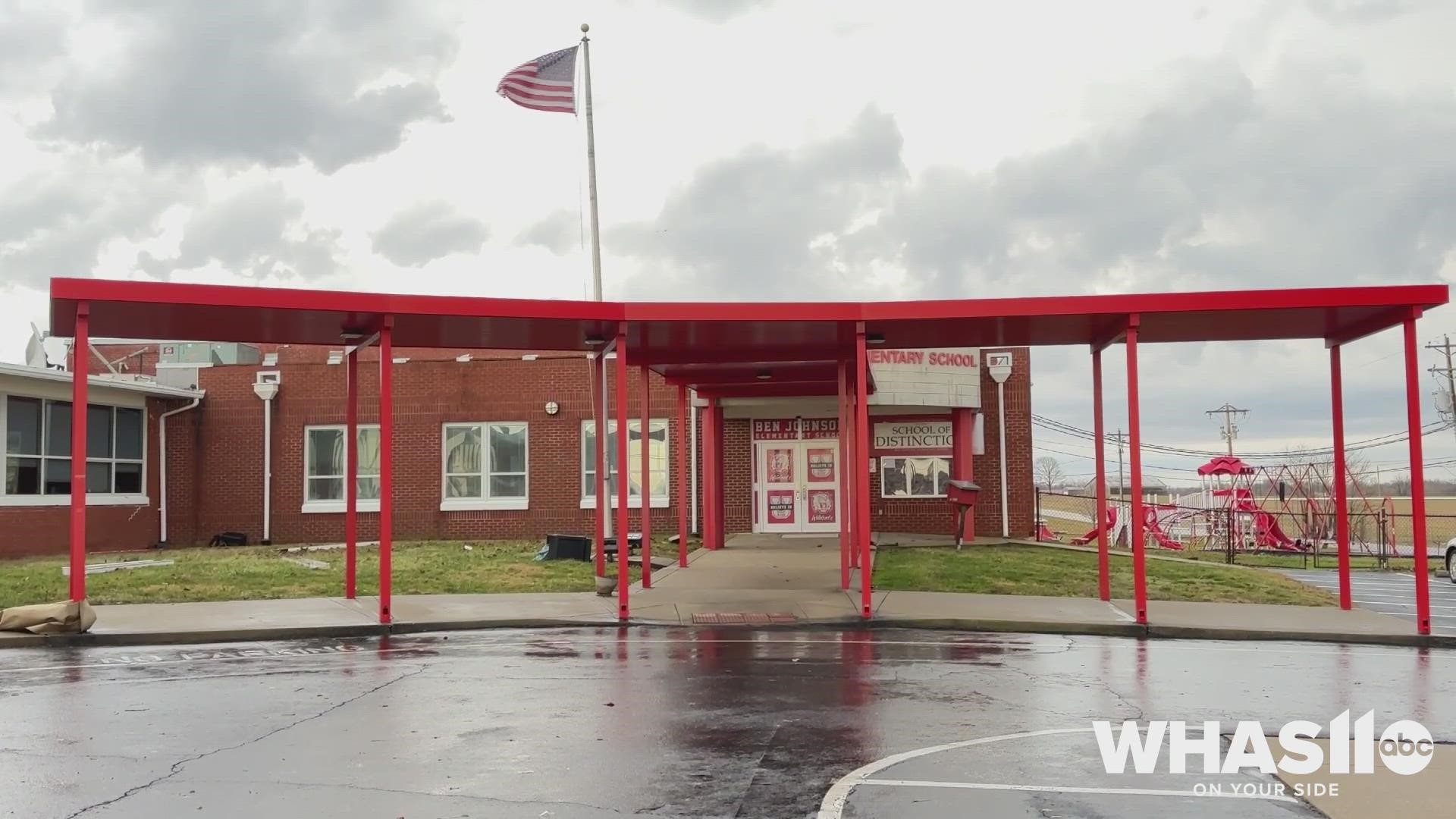 Breckinridge County saw some considerable damage from a severe line of storms on Jan. 12. Ben Johnson Elementary's roof was torn off causing the school to close.