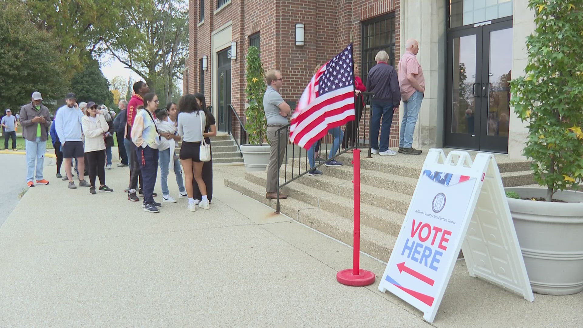 Long lines at no-excuse early voting stations signal high voter turnout in Kentucky this election.