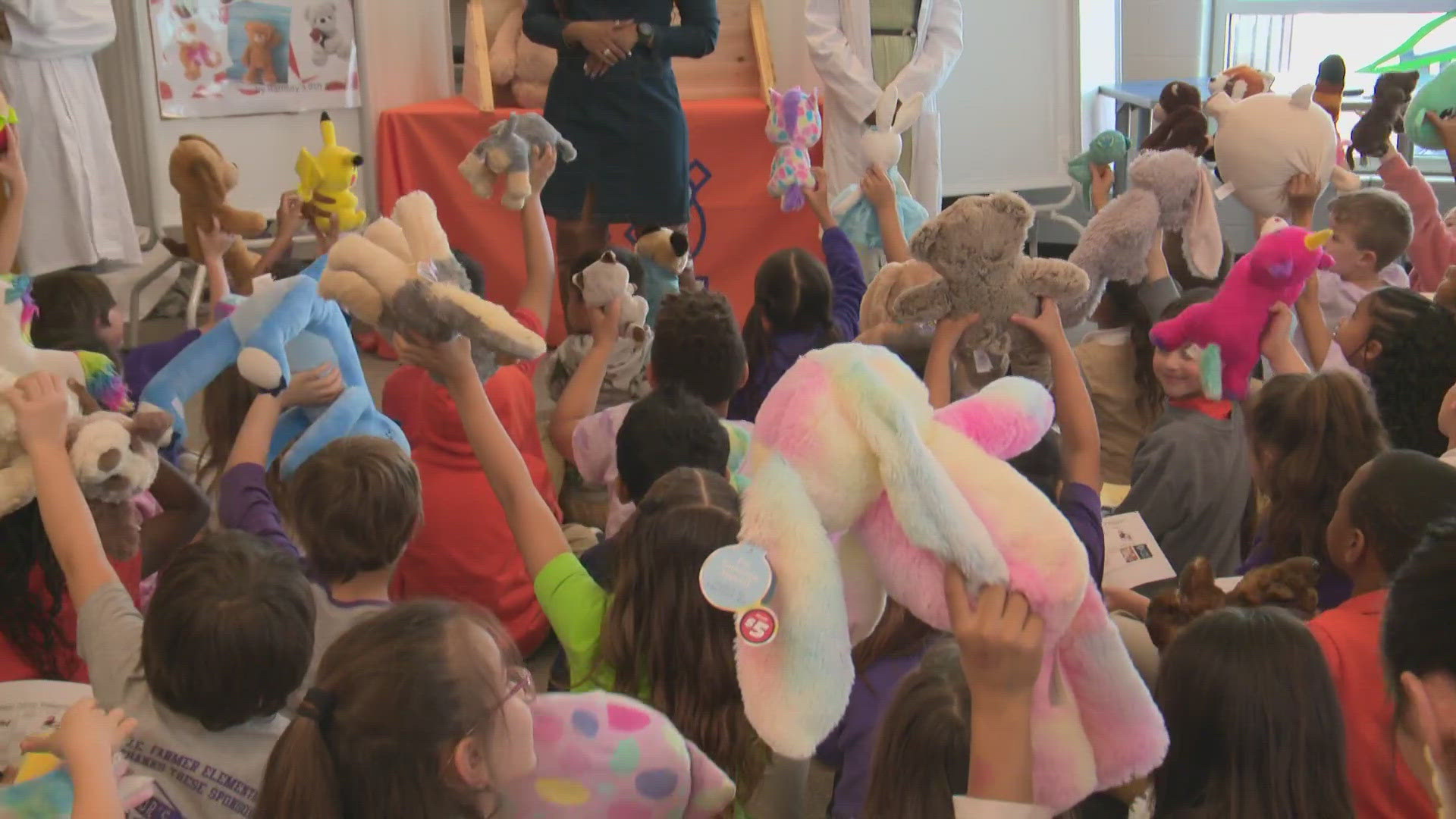 On Tuesday, eighth graders at Ramsey Middle School put on a "teddy bear" clinic for elementary school students.