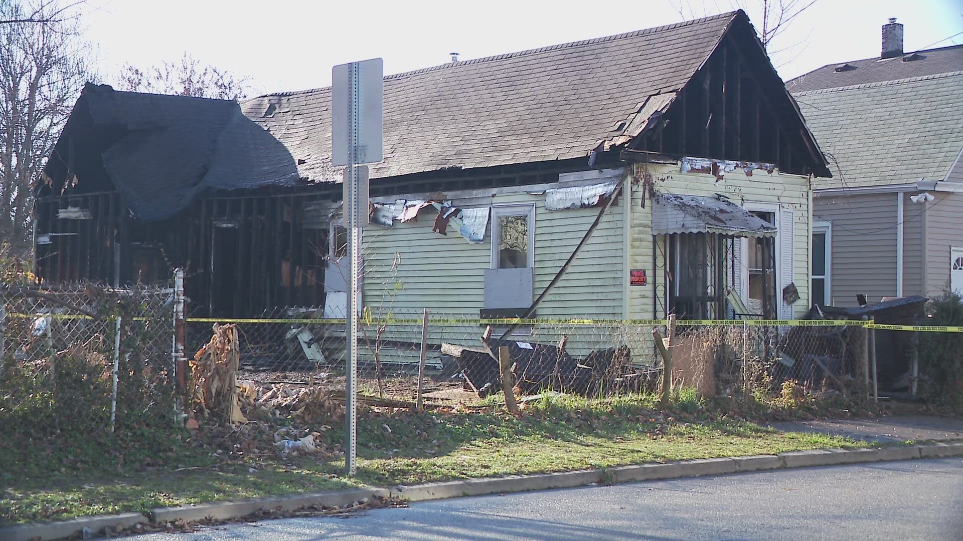 Firefighters were able to contain the fire to the house, despite another home being just 5 feet away.