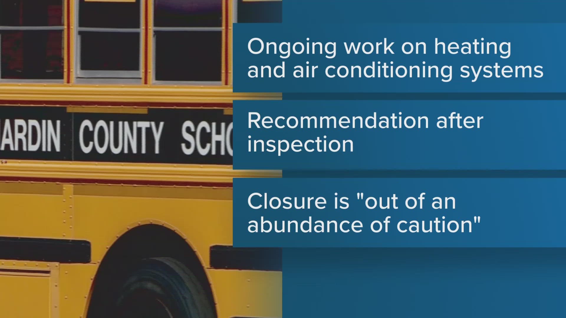 After an inspection, an engineer recommended there be no school on Friday, Sept. 15 due to issues with the HVAC system.