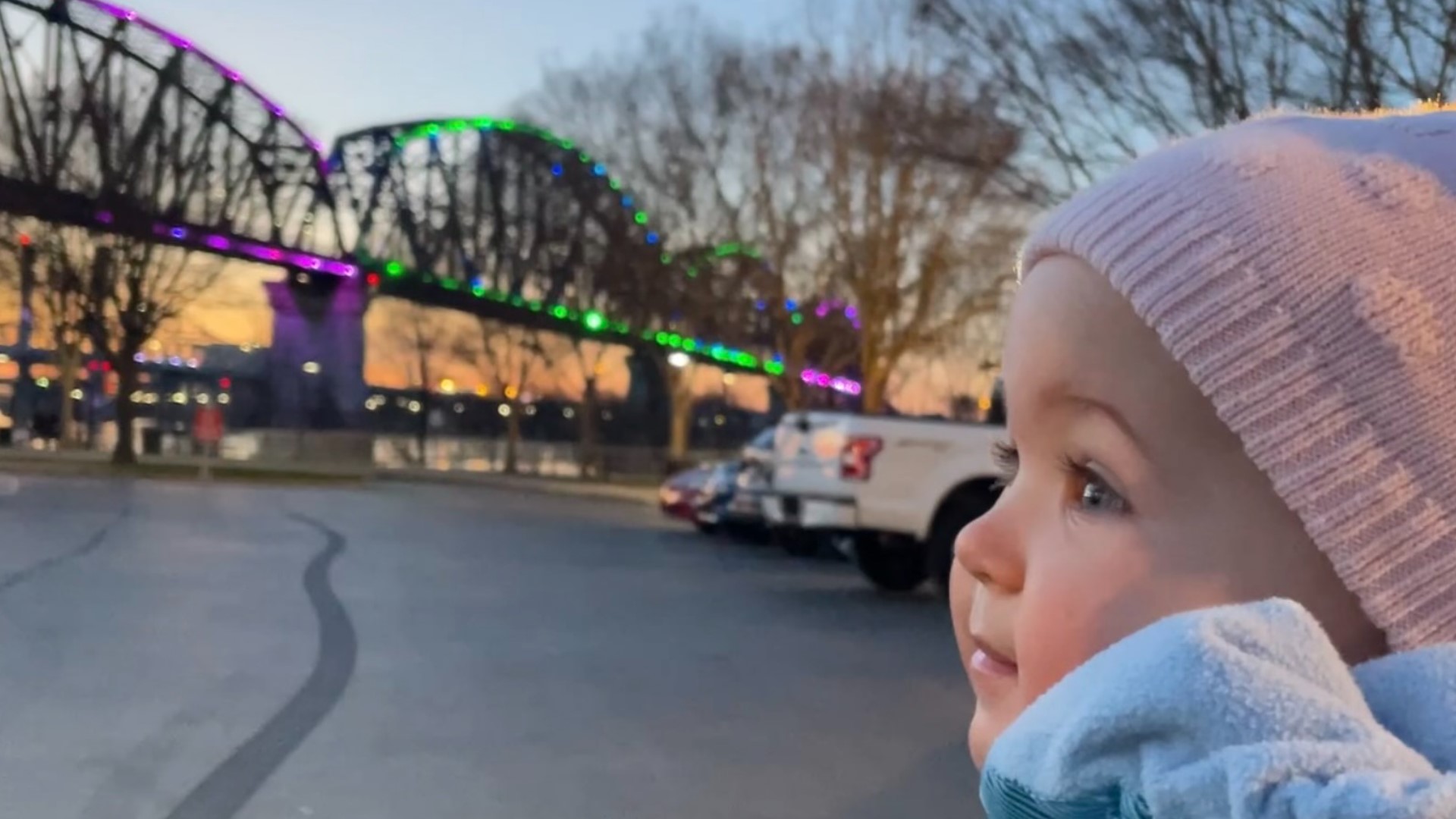 The little Louisville girl who was honored in the lighting due to her battle with a rare disease got to see it up close and personal.