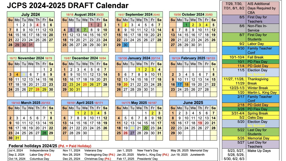 Jcps School Calendar For 2025 25 At A Glance Calendar 2025