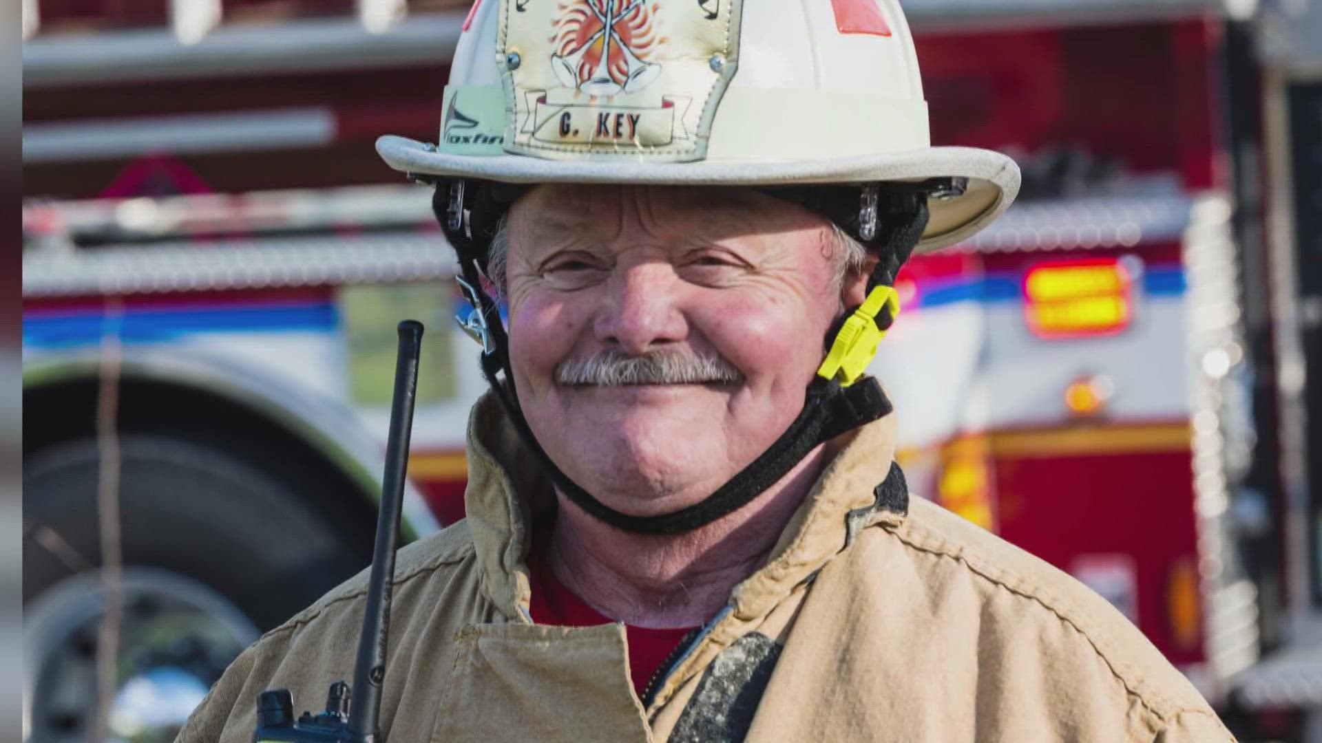 Firefighters Rob Orkies and Garry Key, who both died of COVID-19 complications, were honored during the annual service in Maryland on Sunday.