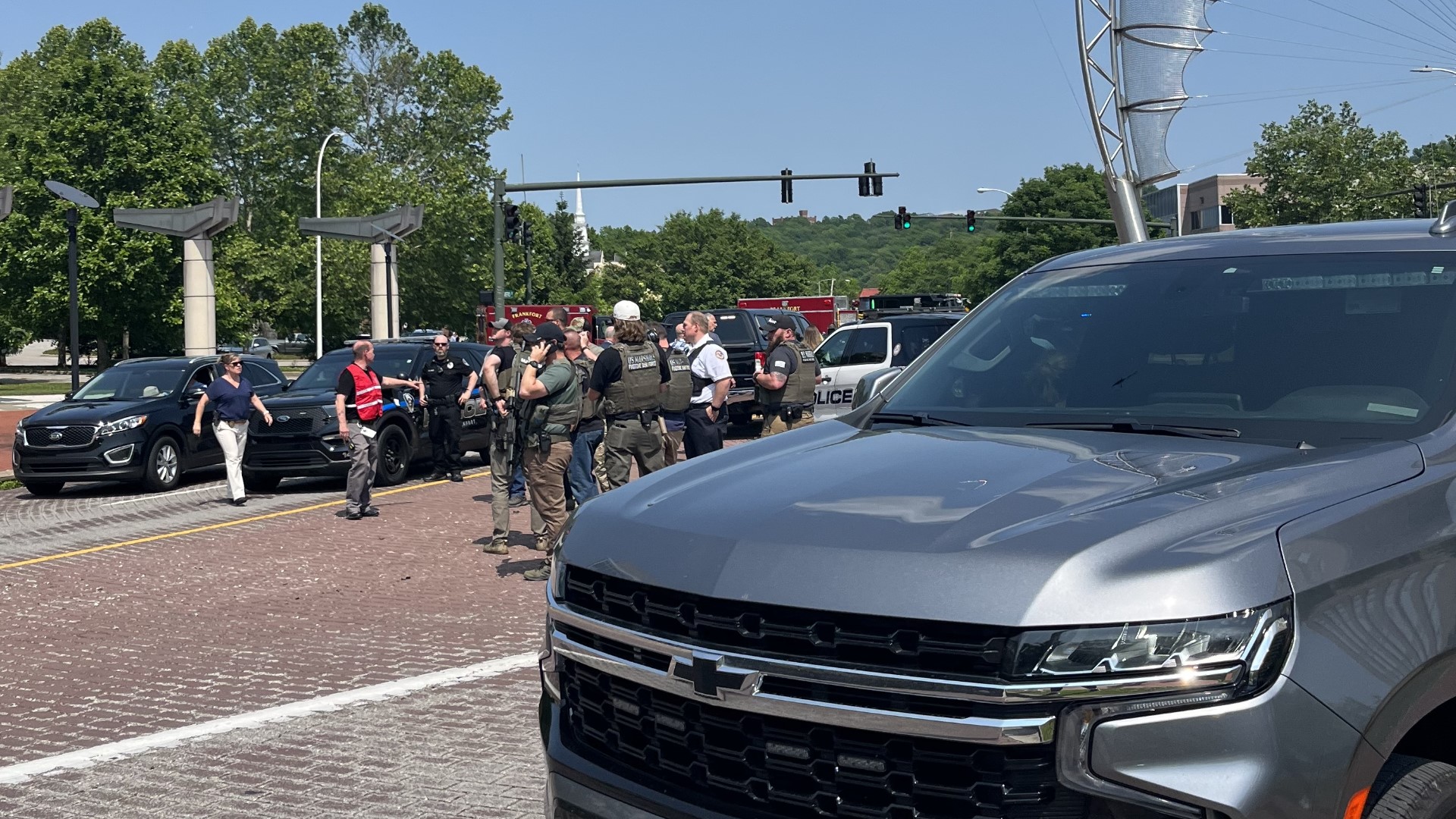 Heavy police presence at KYTC Frankfort office